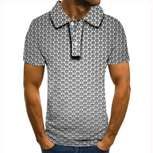 2020 Summer Mens Polo Shirt Brands Lightning Uniquely Raindrop Printed Turn Down Collar Short Sleeve Male Polo Homme Tees Tops