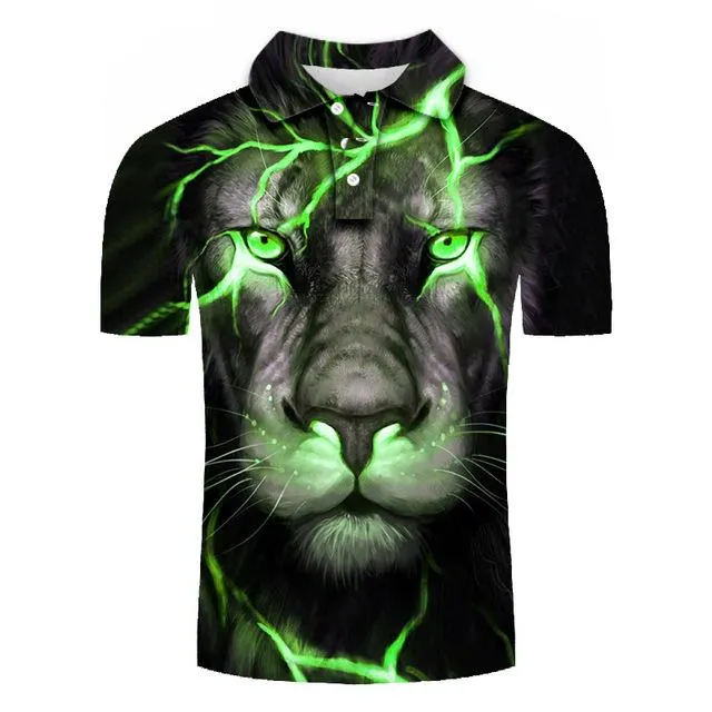 2020 Summer Mens Polo Shirt Brands Lightning Uniquely Raindrop Printed Turn Down Collar Short Sleeve Male Polo Homme Tees Tops