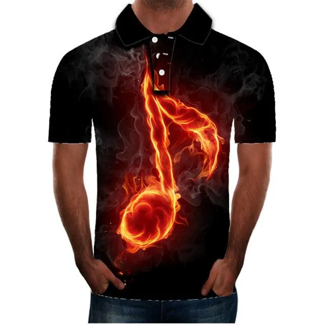 2020 Summer Mens Polo Shirt Brands Lightning Uniquely Raindrop Printed Turn Down Collar Short Sleeve Male Polo Homme Tees Tops