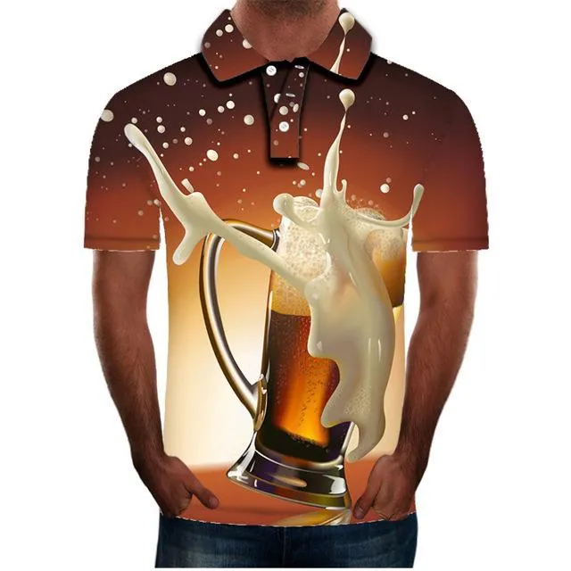 2020 Summer Mens Polo Shirt Brands Lightning Uniquely Raindrop Printed Turn Down Collar Short Sleeve Male Polo Homme Tees Tops