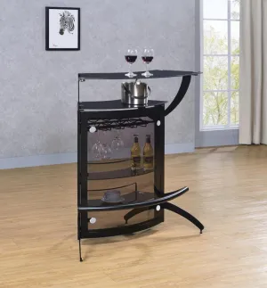 3-Bottle Wine Rack Bar Unit Smoked and Black