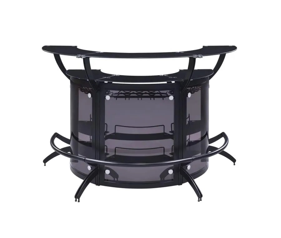 3-Bottle Wine Rack Bar Unit Smoked and Black