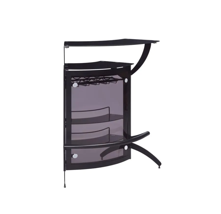 3-Bottle Wine Rack Bar Unit Smoked and Black