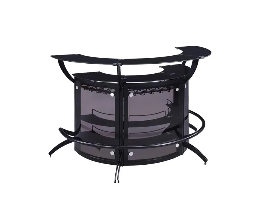 3-Bottle Wine Rack Bar Unit Smoked and Black