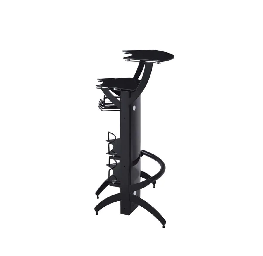 3-Bottle Wine Rack Bar Unit Smoked and Black