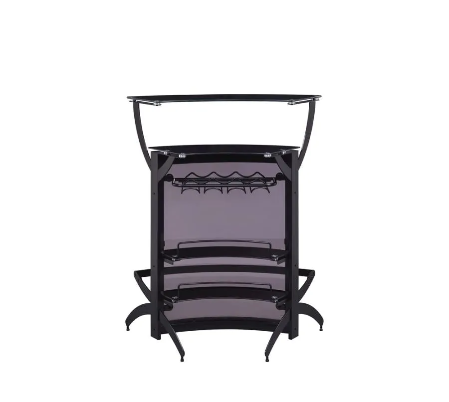 3-Bottle Wine Rack Bar Unit Smoked and Black