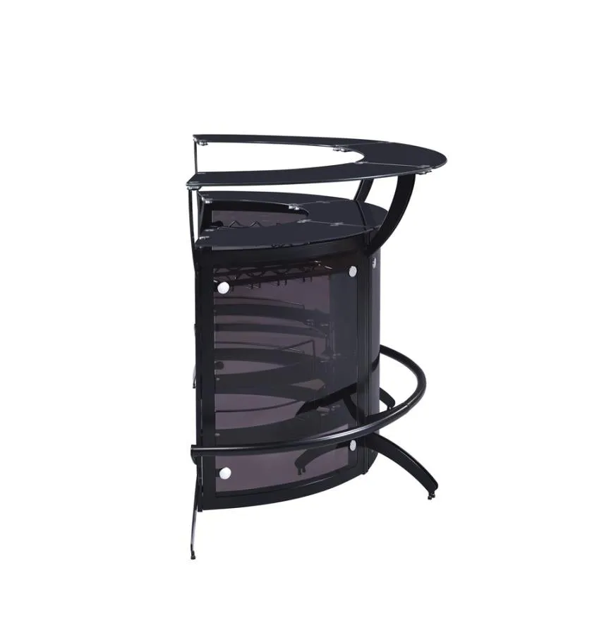 3-Bottle Wine Rack Bar Unit Smoked and Black