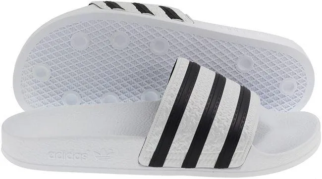 Adidas Mens Adilette Slide White Black