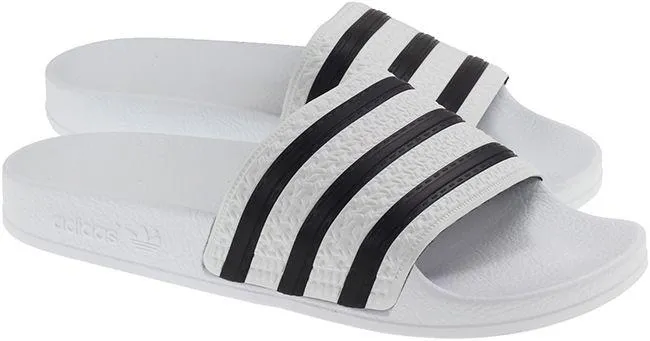 Adidas Mens Adilette Slide White Black