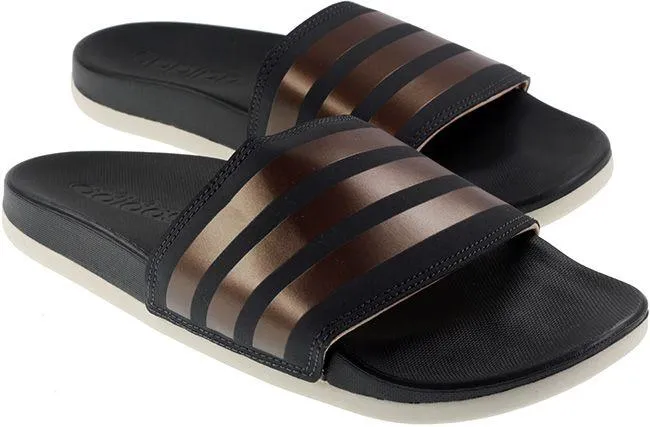 Adidas Womens Adilette Slides Footwear Black Rose Metallic