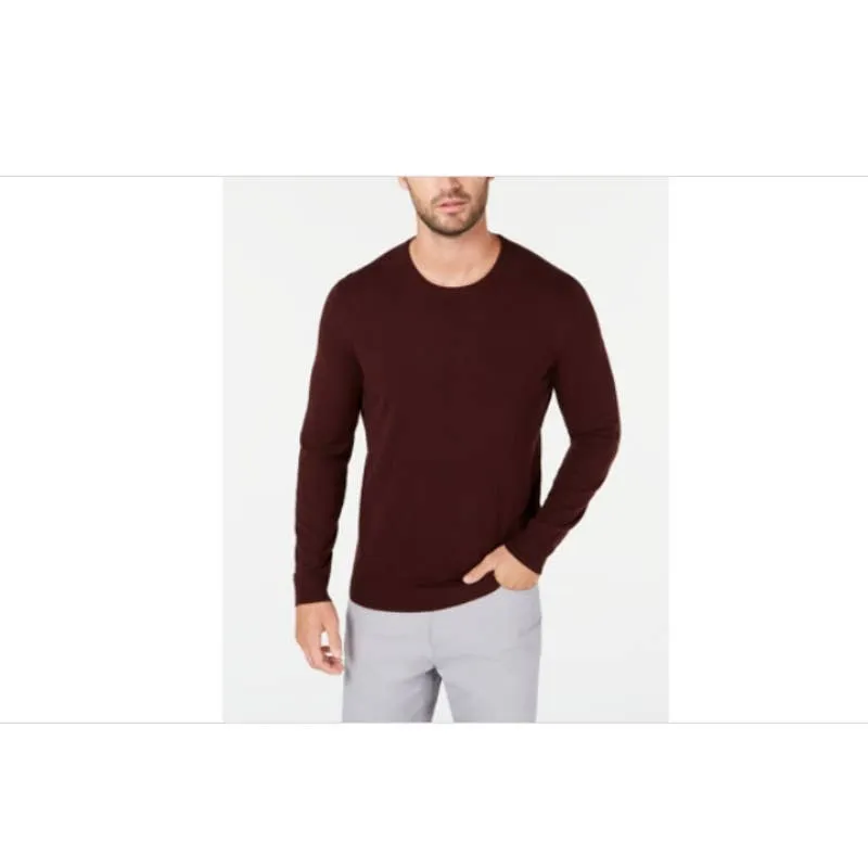 ALFANI Men's Port Red Heather Crewneck Sweater, Size Large, NWT!!