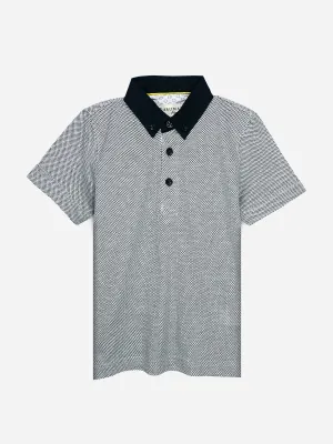 Black & White Casual Dobby Polo