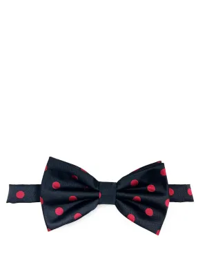 Black and Red Polka Dot Bow Tie and Pocket Square