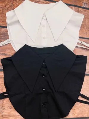 Button Up Collar in Black by Witchwood