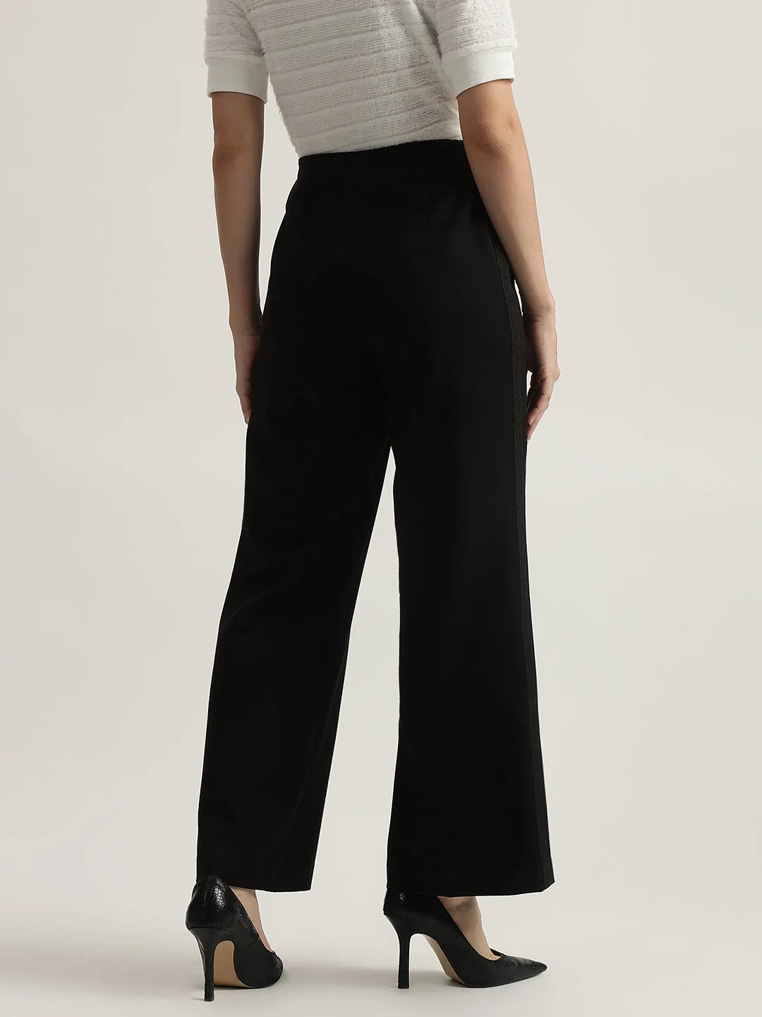 Centrestage Women Solid High-Rise Flat-Front Trouser