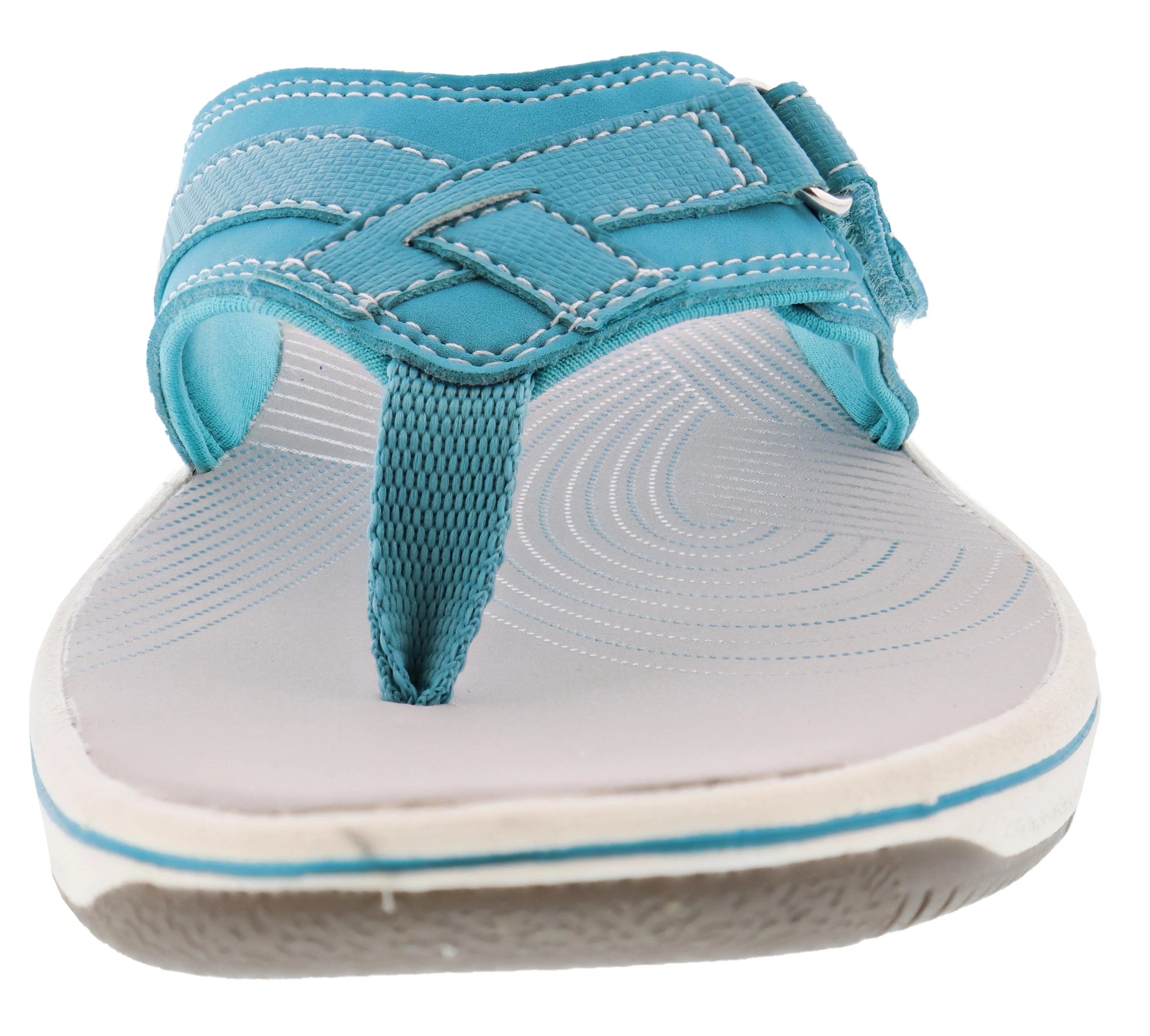 Clarks Women Sandals Lightweight Flip Flops Breeze Sea