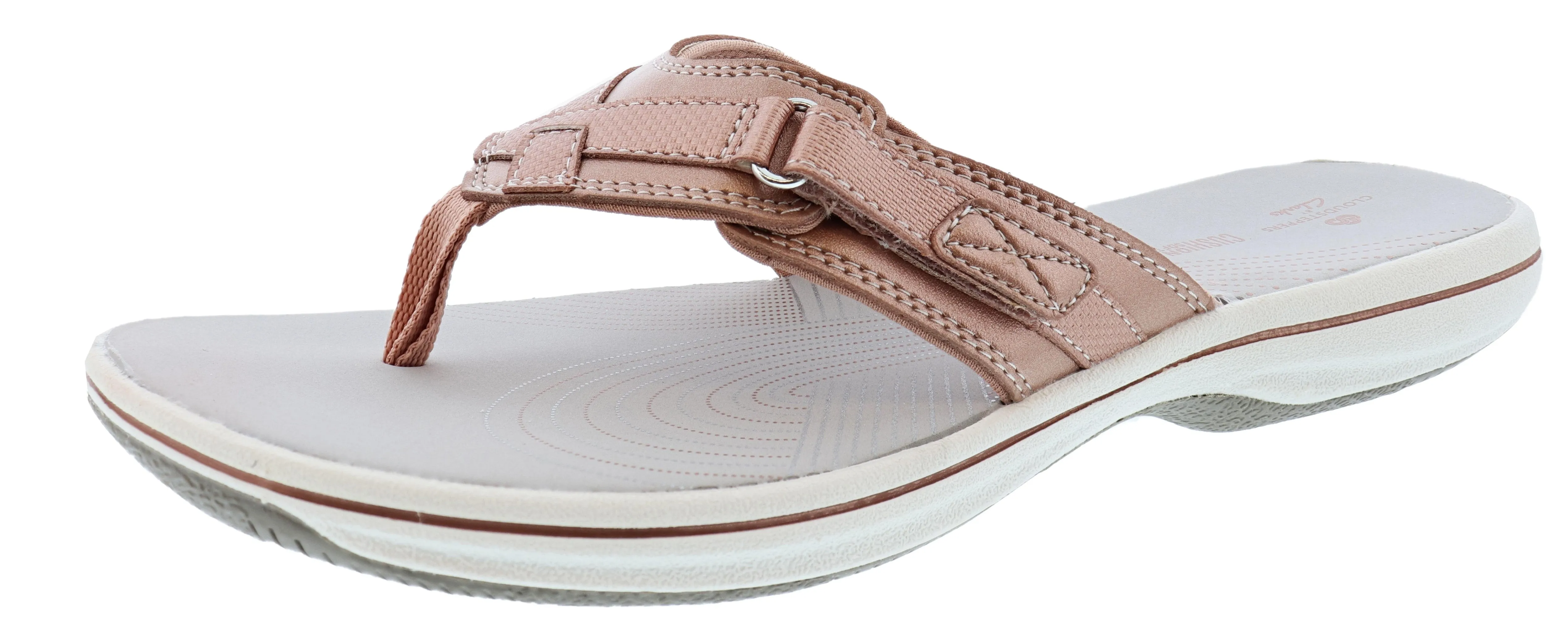 Clarks Women Sandals Lightweight Flip Flops Breeze Sea