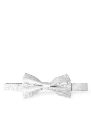 Classic White Paisley Bow Tie