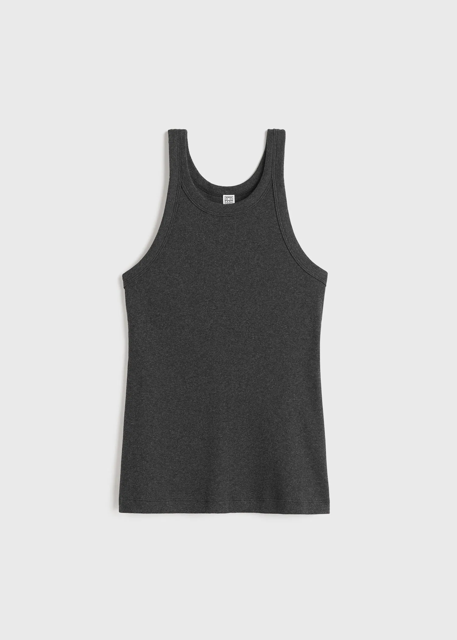 Curved rib tank charcoal melange