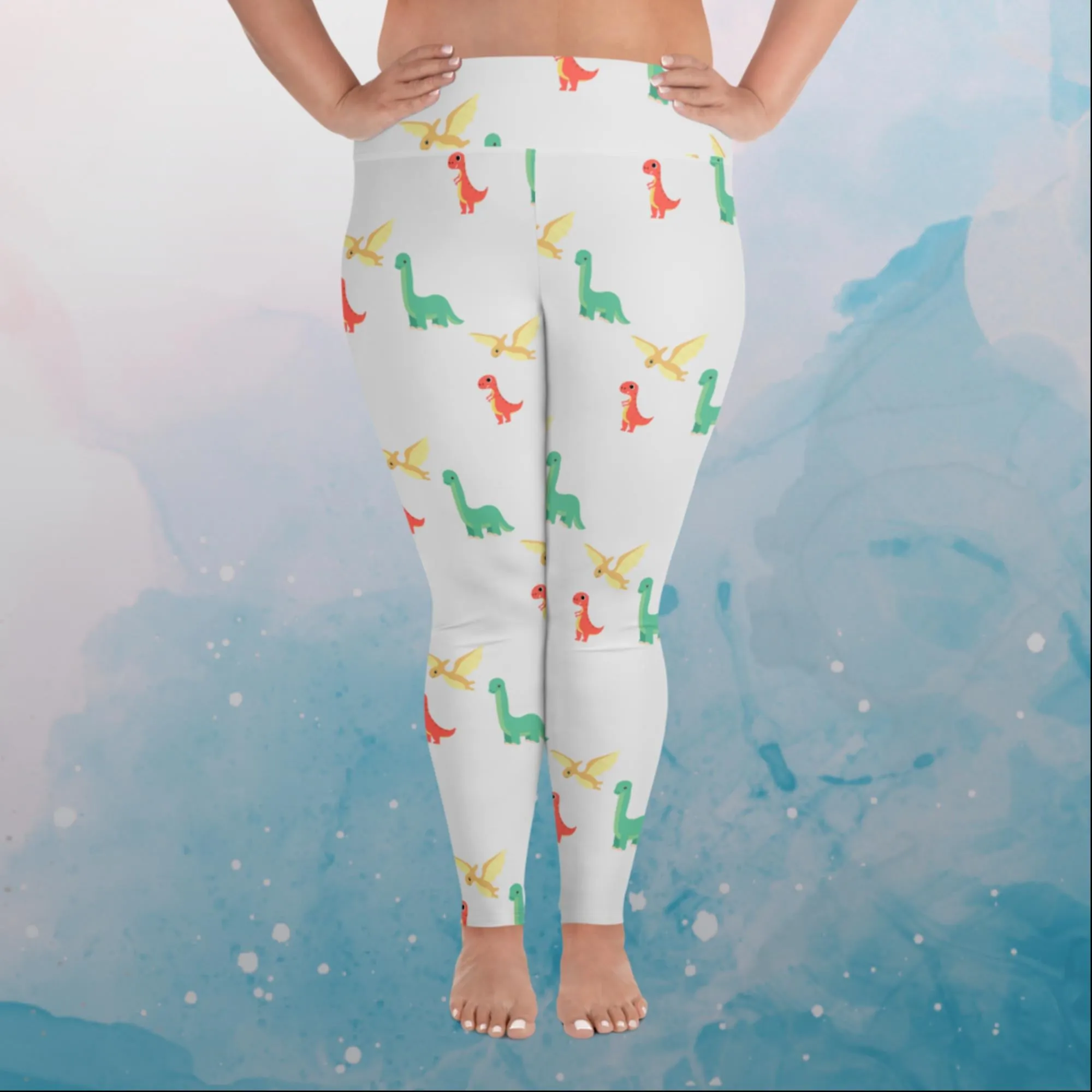 Cute Dinos Print Plus Size Leggings