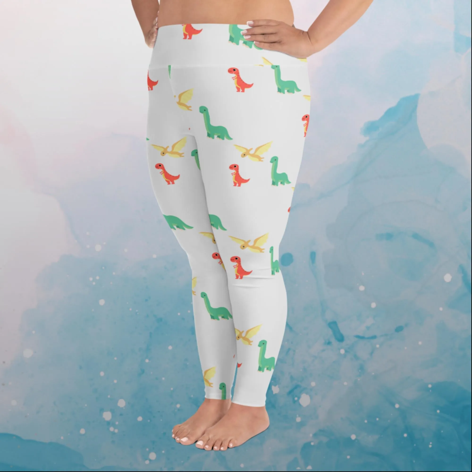 Cute Dinos Print Plus Size Leggings