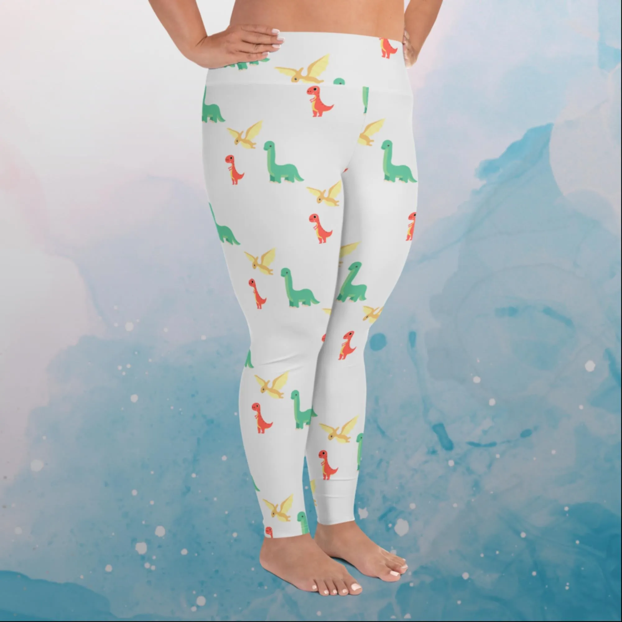 Cute Dinos Print Plus Size Leggings