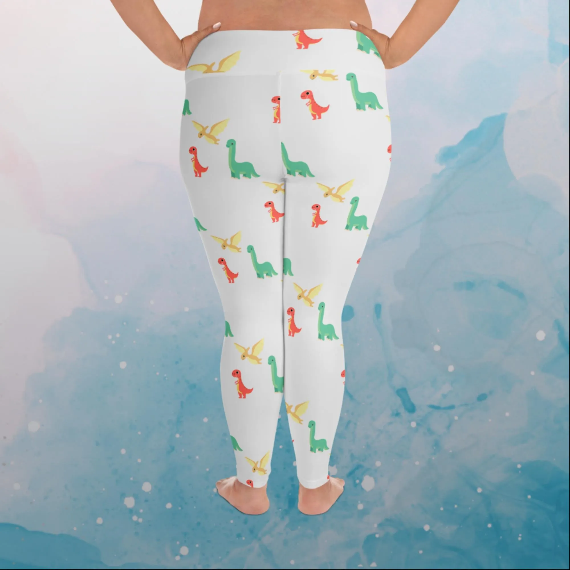 Cute Dinos Print Plus Size Leggings