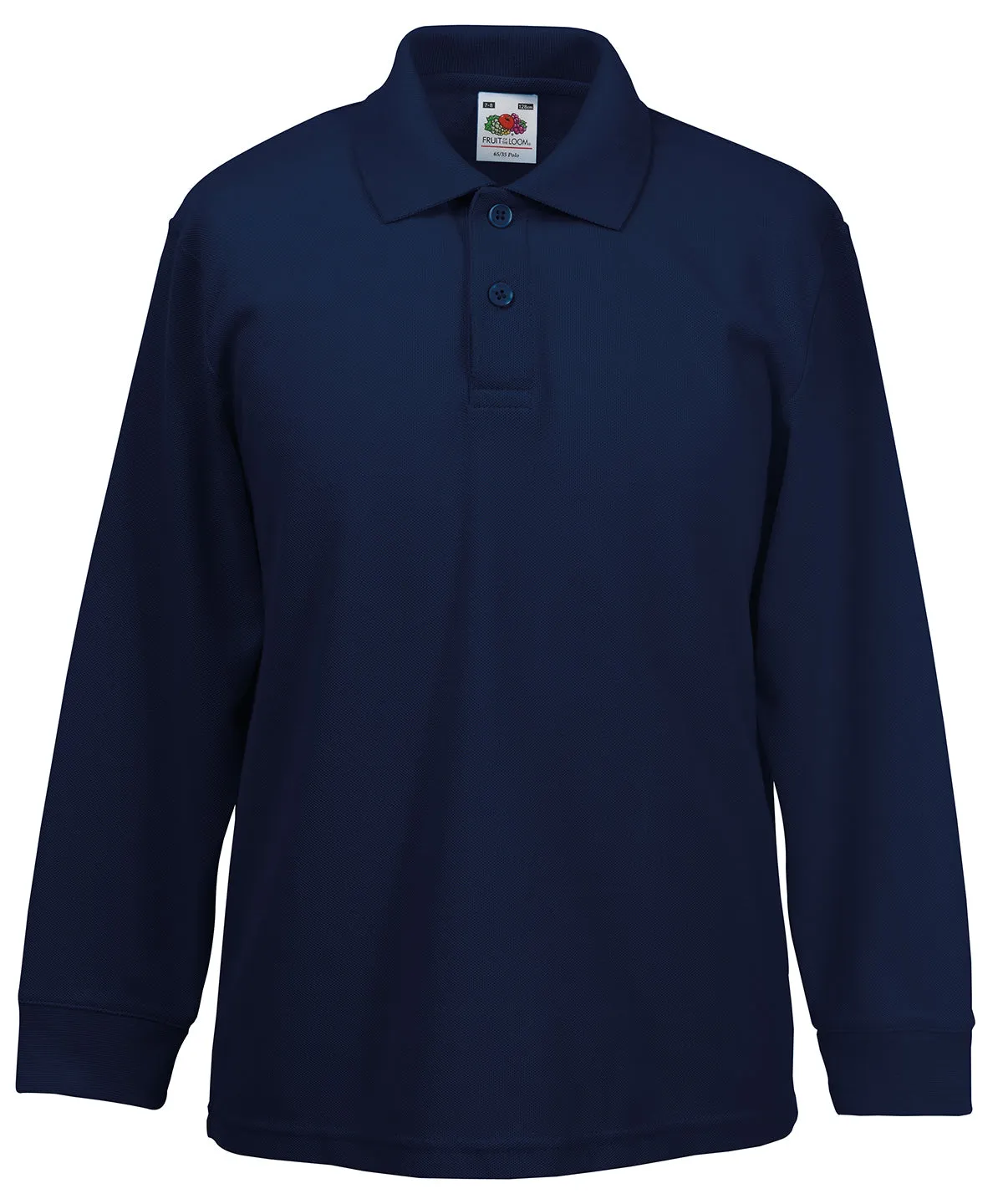 Deep Navy - Kids long sleeve 65/35 polo