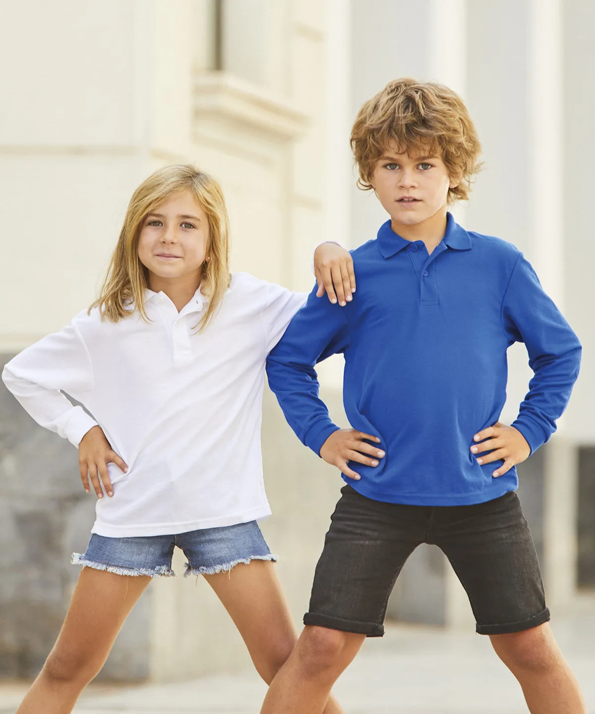 Deep Navy - Kids long sleeve 65/35 polo