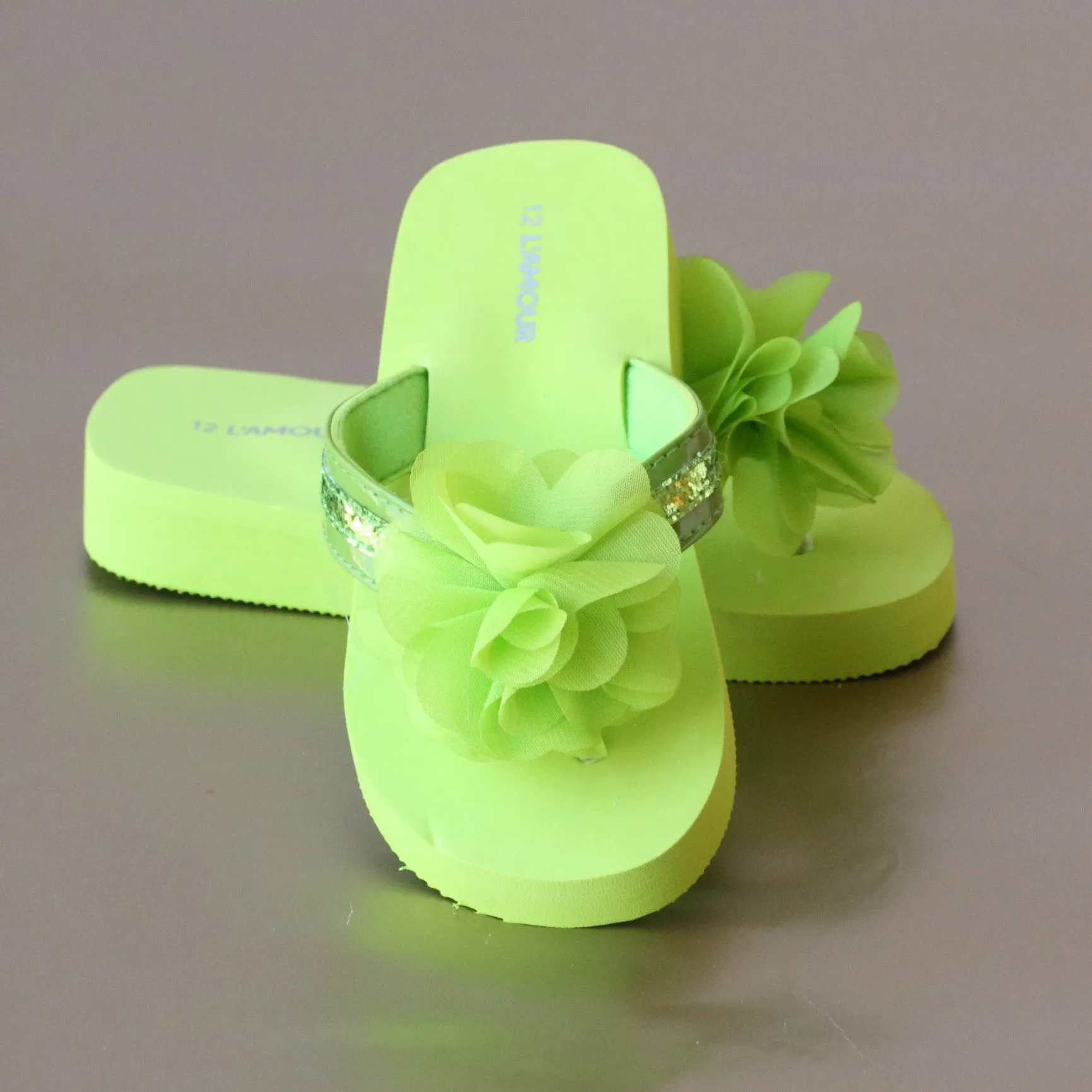 FINAL SALE - L'Amour Girls Sequin Strapped Flip Flop