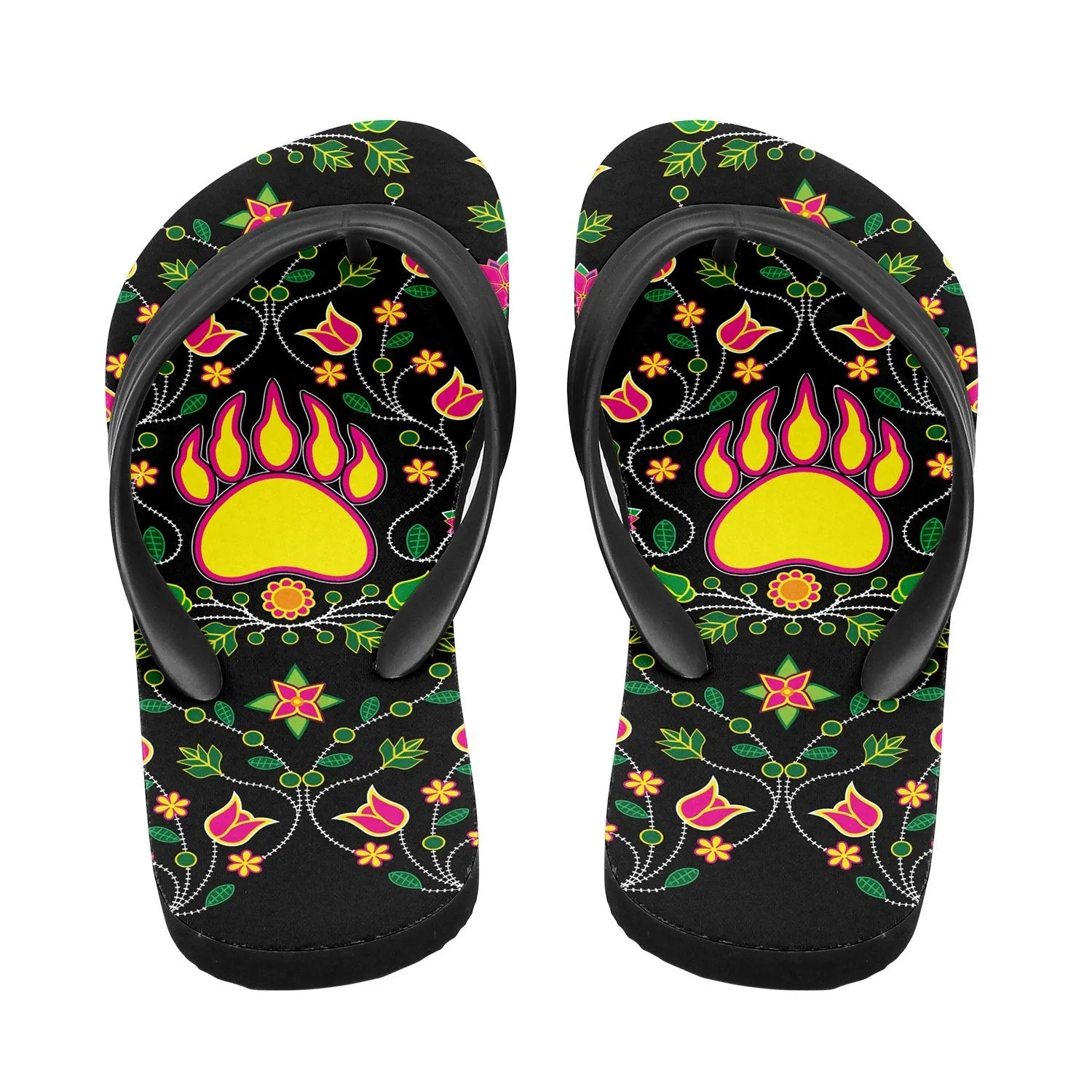 Floral Bearpaw Flip Flops