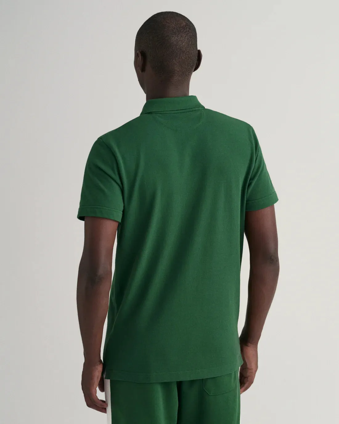 Gant Men Green Printed Polo Neck Short Sleeves T-shirt