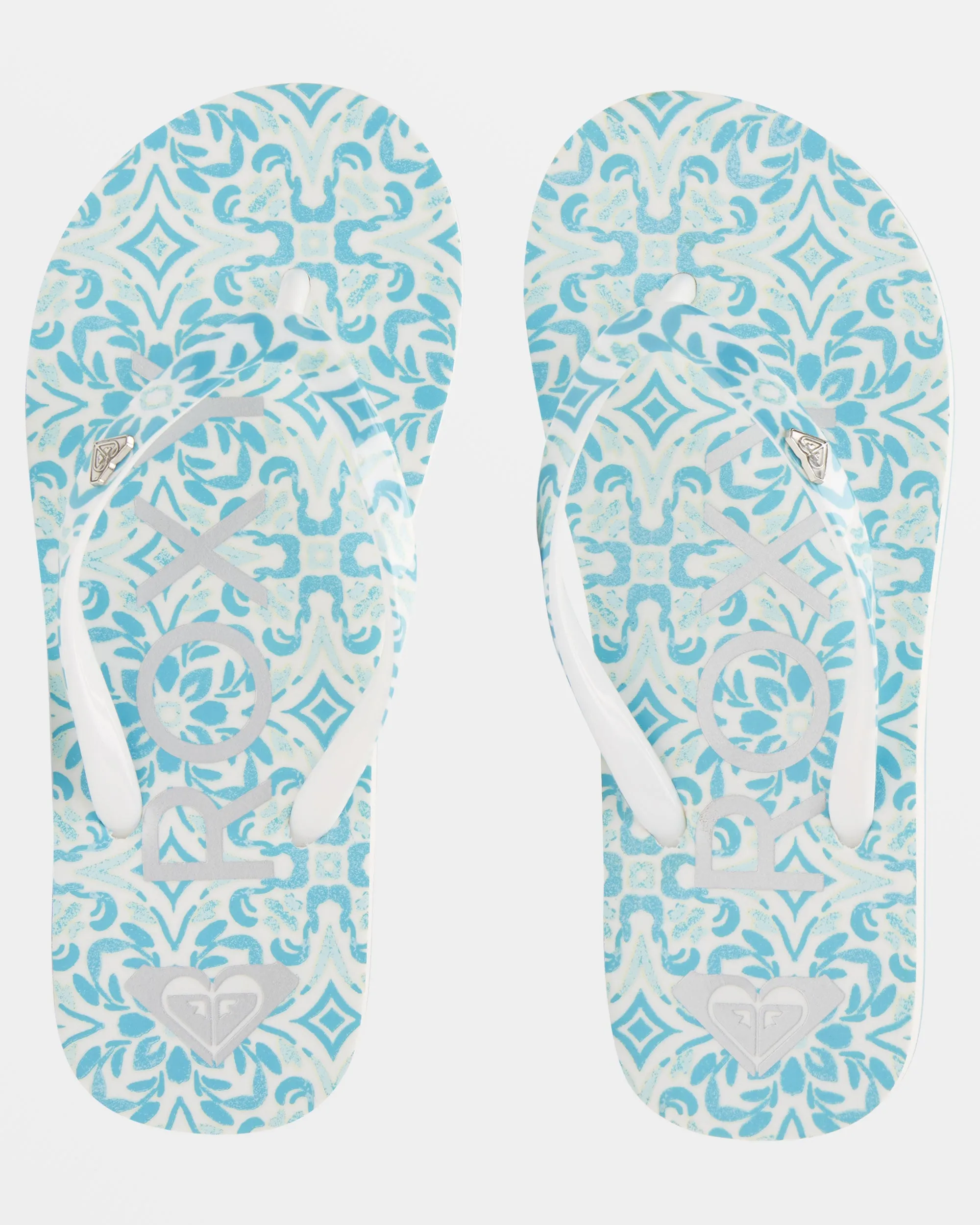 Girls 4-16 Pebbles Sandals - Blue/White Print