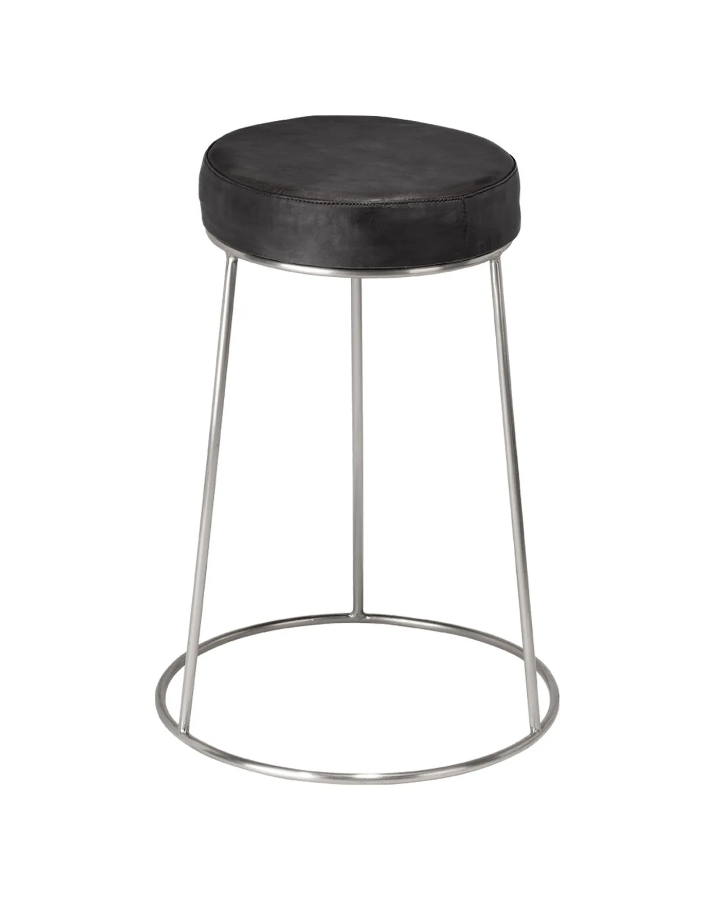 Henry Round Leather Counter Stool