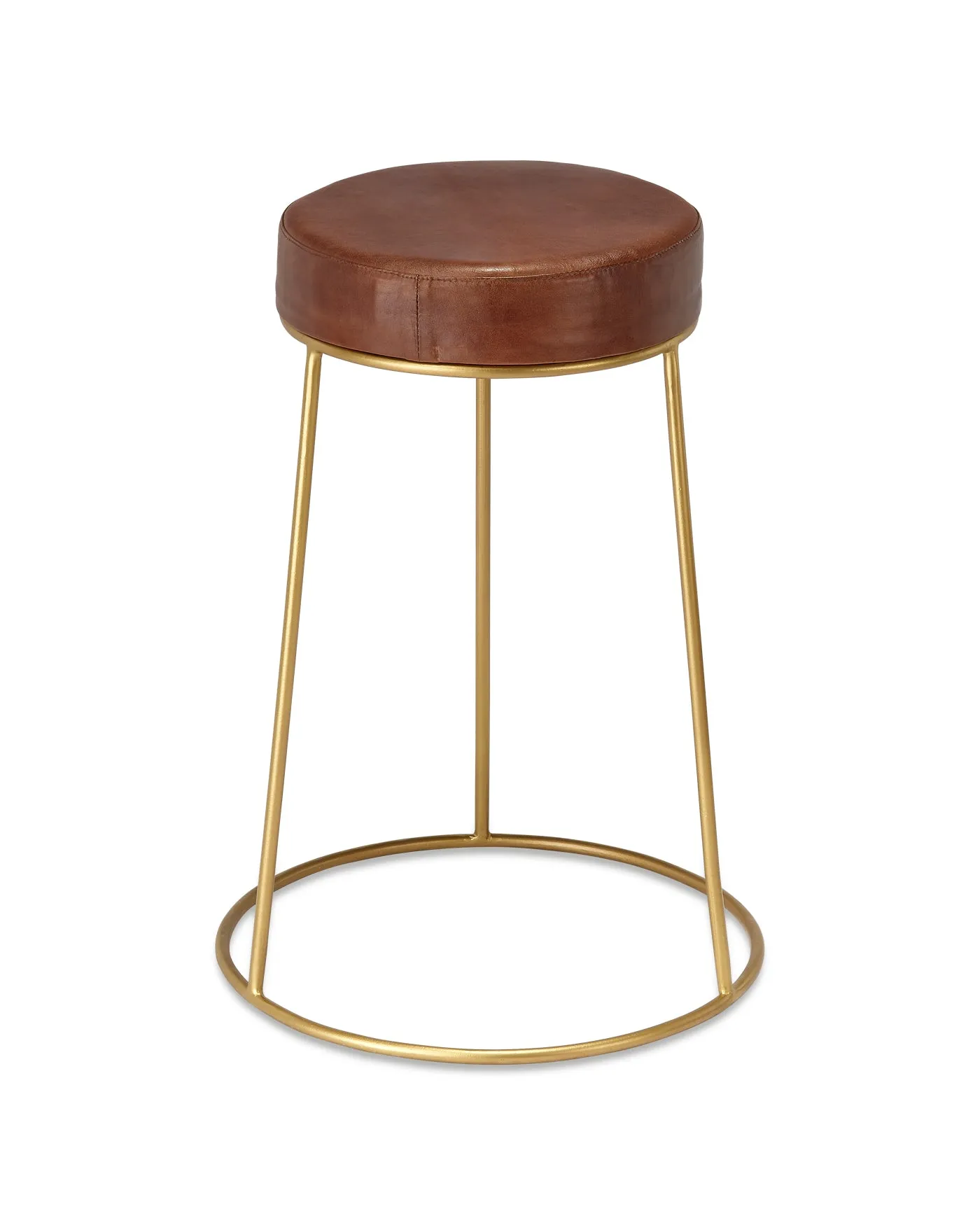 Henry Round Leather Counter Stool