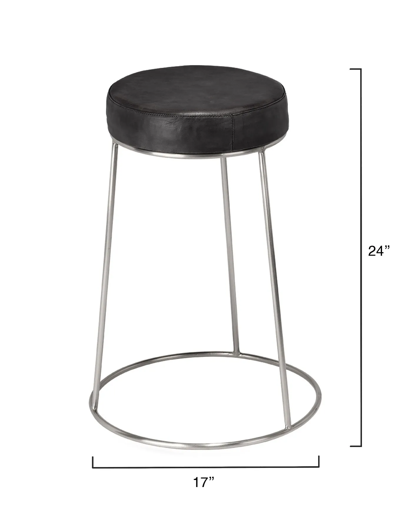 Henry Round Leather Counter Stool