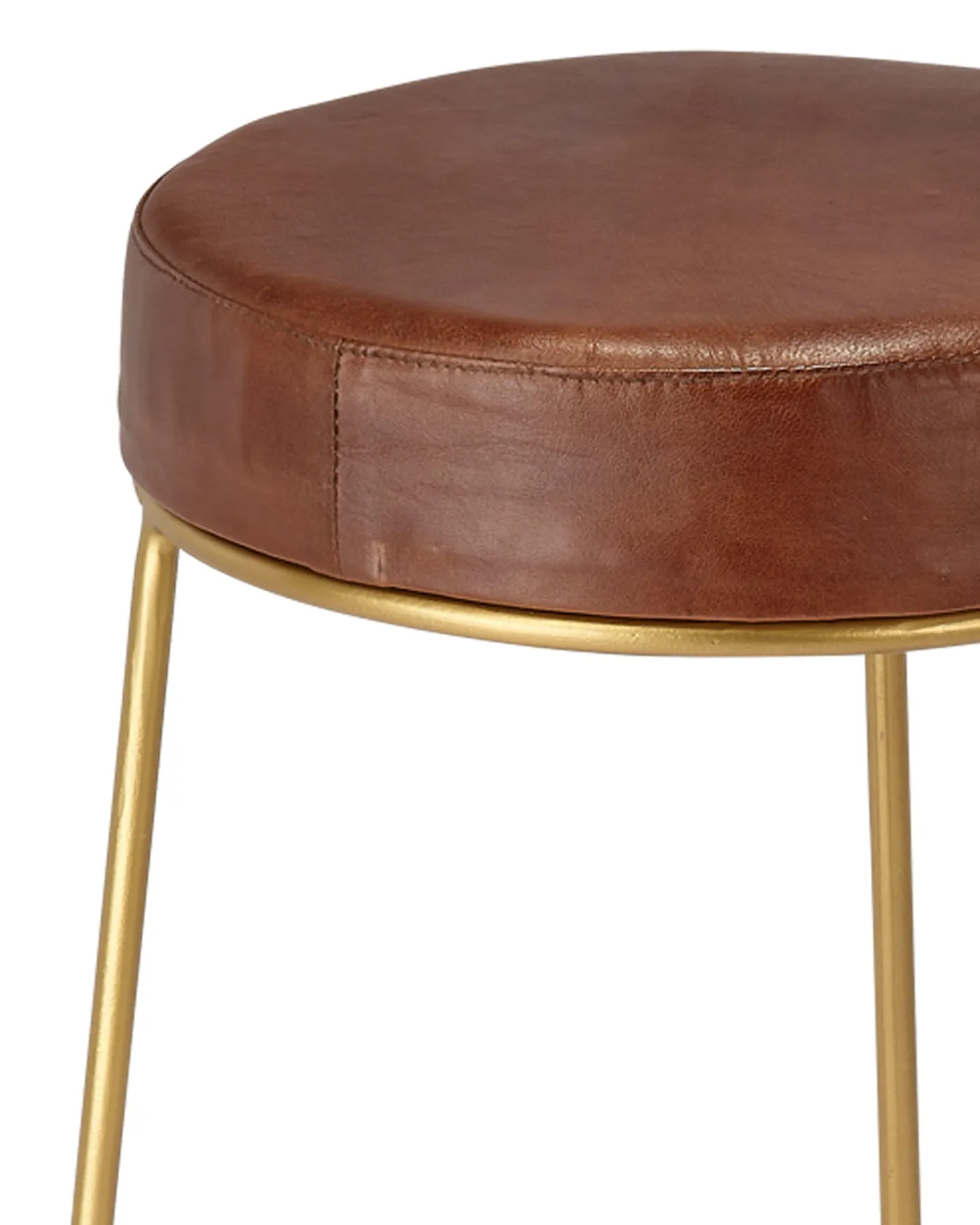 Henry Round Leather Counter Stool