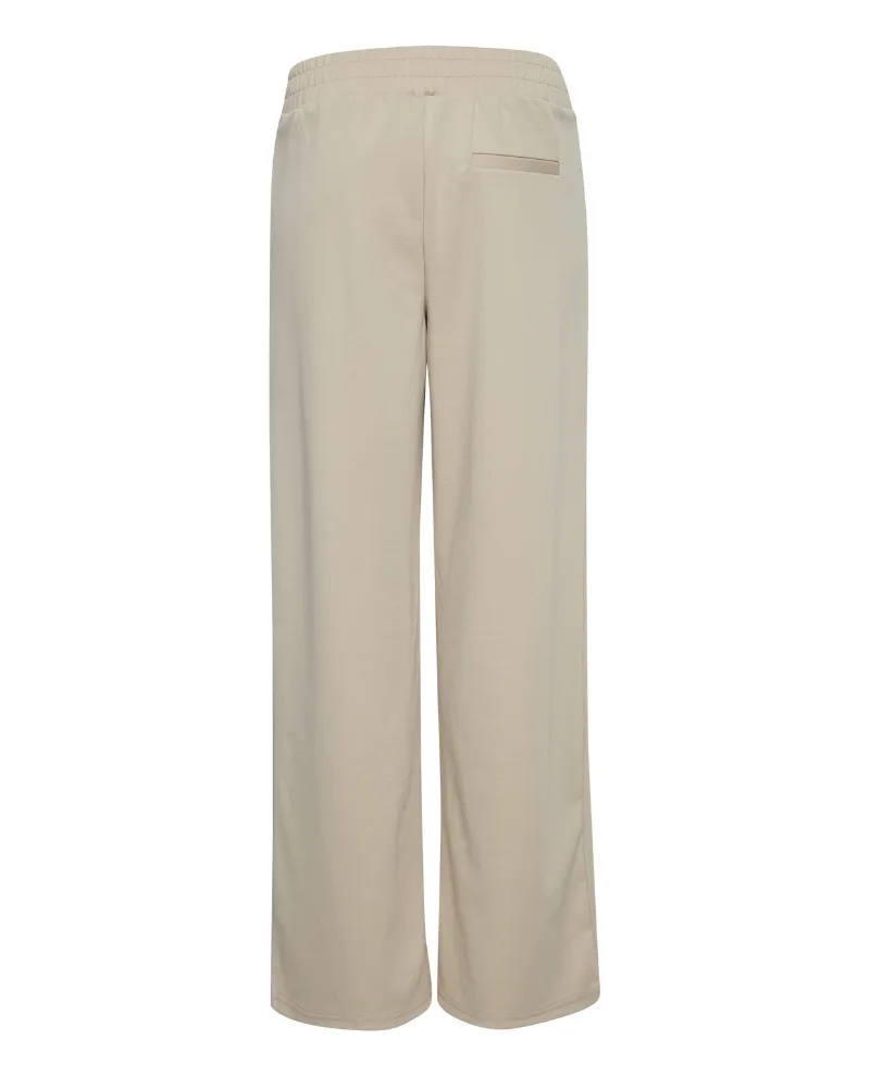 Ichi Kate Doeskin Long Wide Leg Trousers