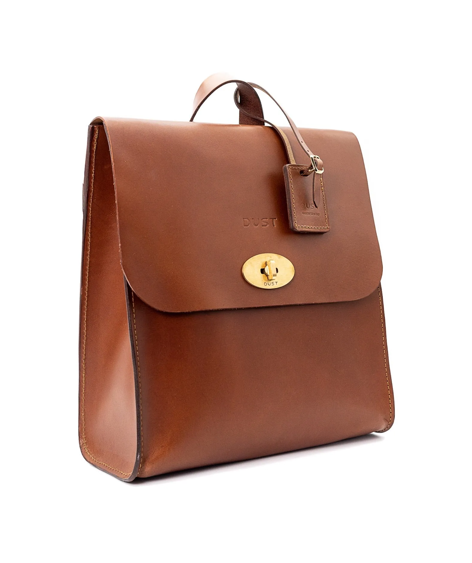 Leather Backpack in Cuoio Brown Artist Collection