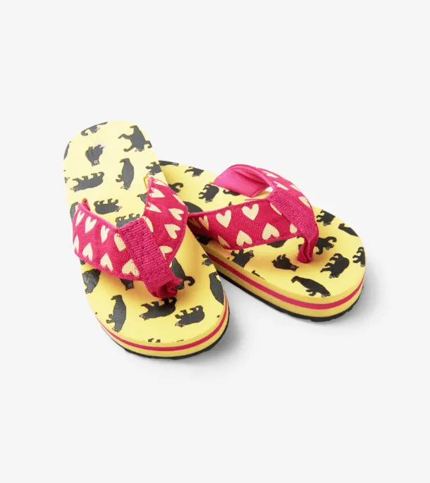 Little Blue House by Hatley Pretty Bears Kids' Flip Flops