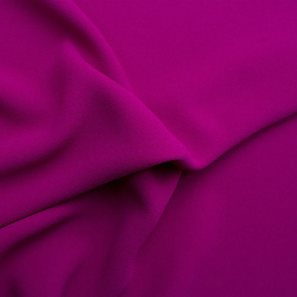 Magenta Pink Microfibre Double Twist Crêpe