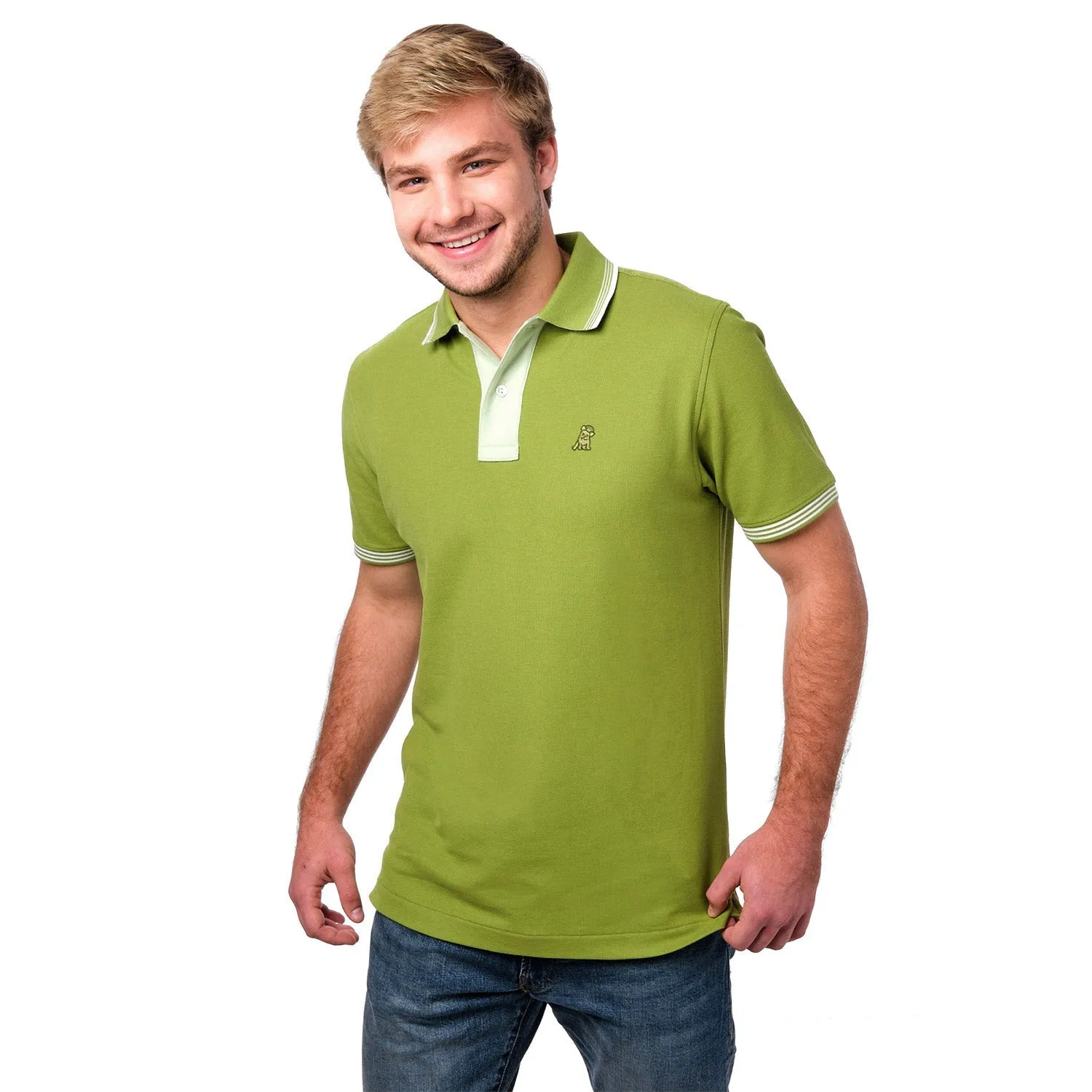 Men's Contrast Placket Polo Shirt