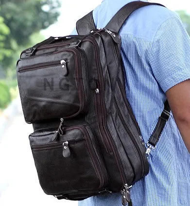 Multi-functional Genuine Leather Backpack Travel Large Capacity rucksack Bag