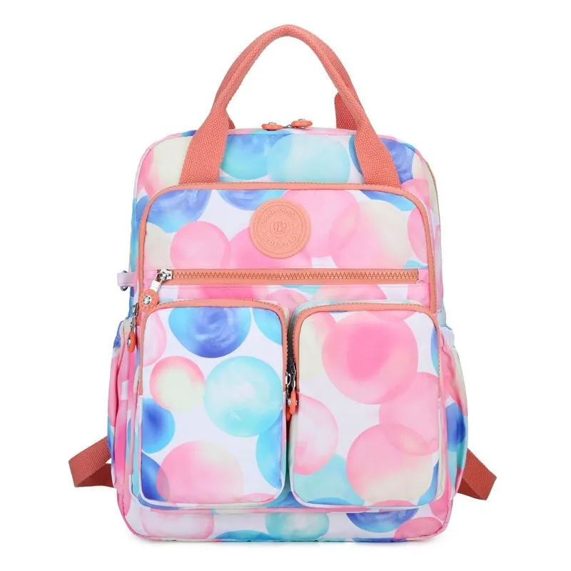 Nylon Floral Print Laptop Backpack For Girls