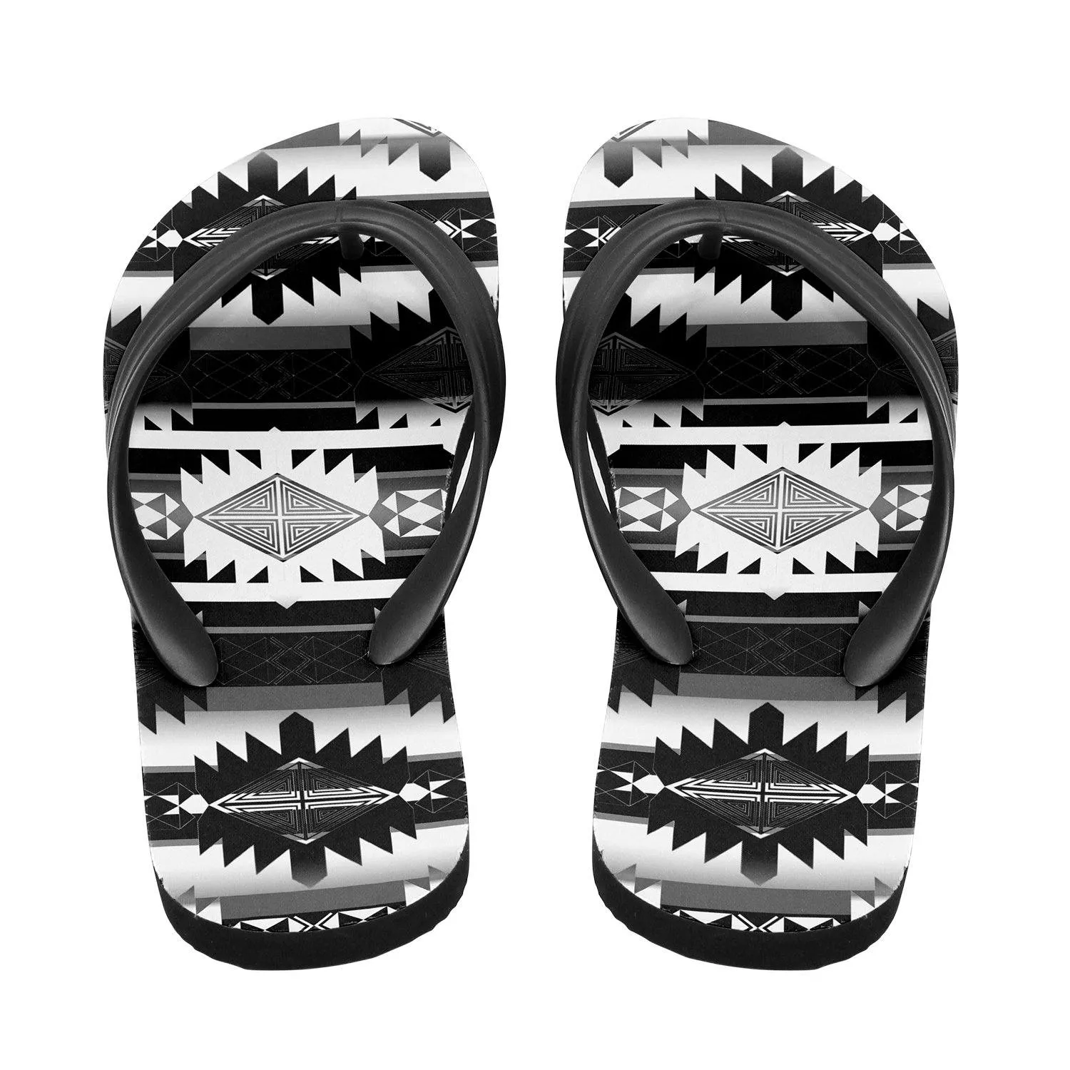 Okotoks Black and White Flip Flops