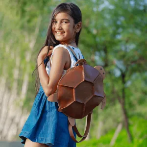 Oogway Turtle Backpack for Kids | Vegan Leather | Brown Color | Velvet Lining