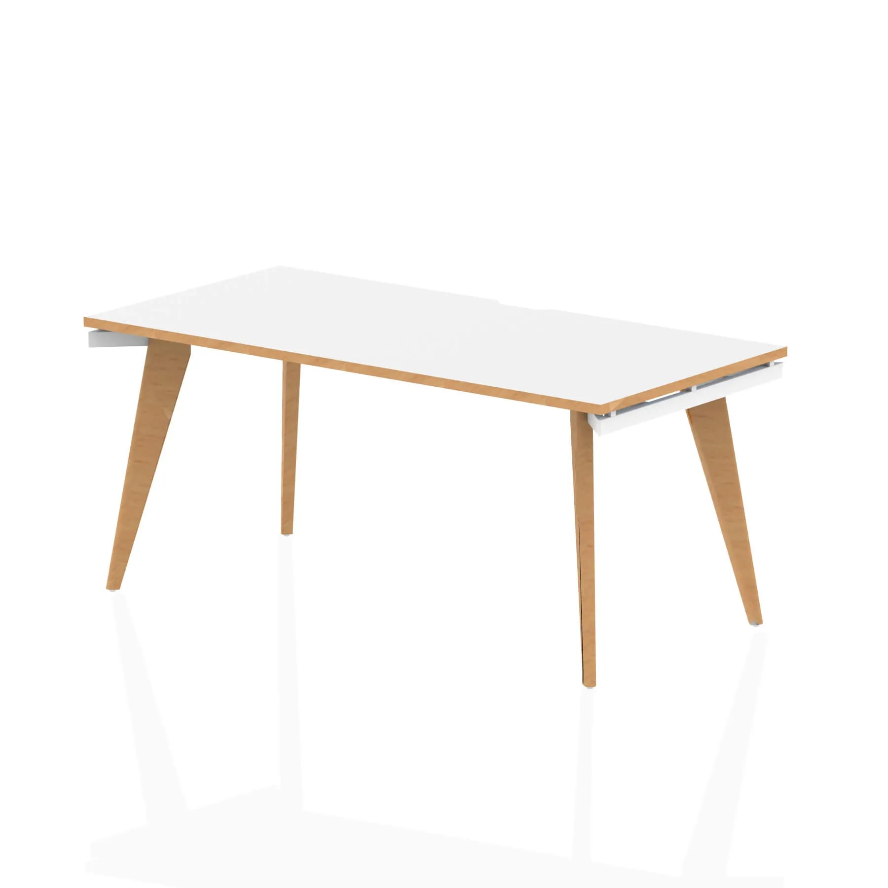 Oslo Starter Desk - Rectangular MFC Table, Self-Assembly, Wooden Legs, Natural Wood Frame, 5-Year Guarantee, 1200/1400/1600x800mm