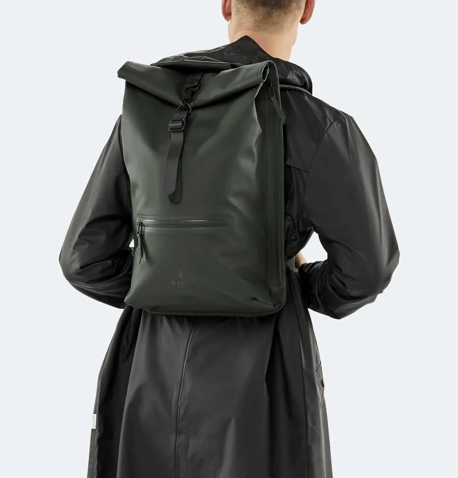 RAINS Rolltop Rucksack – Green