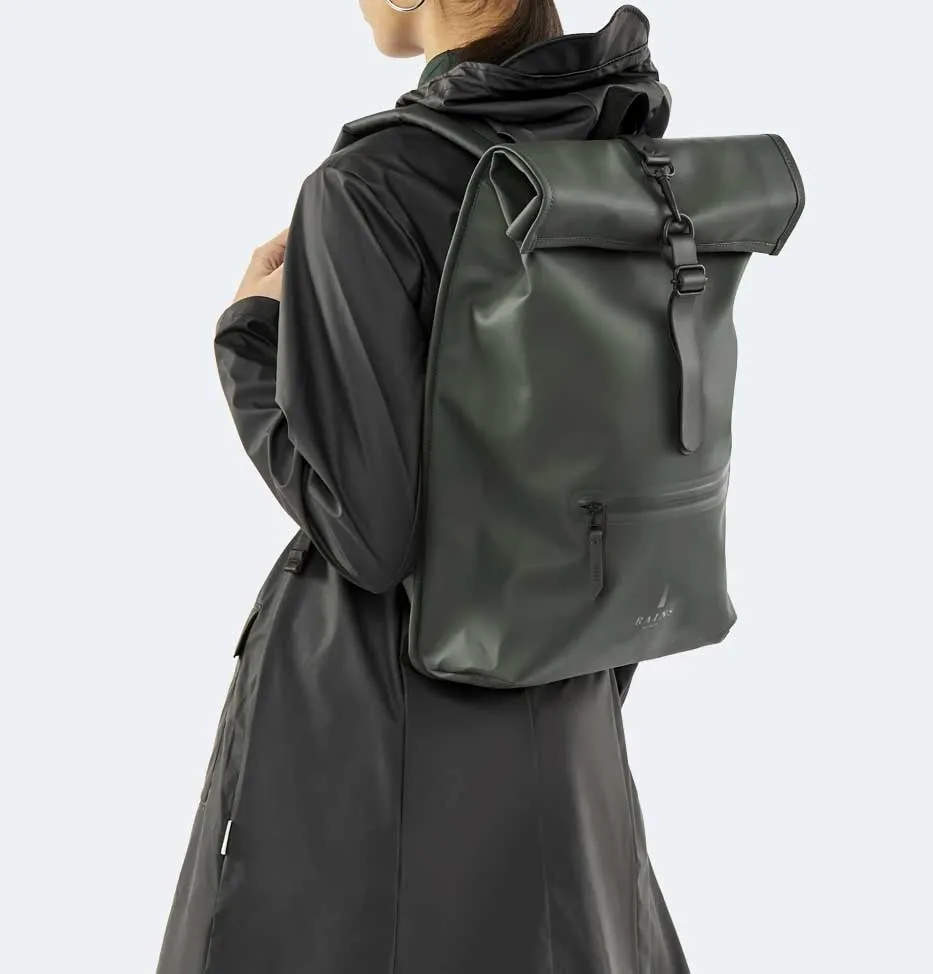 RAINS Rolltop Rucksack – Green