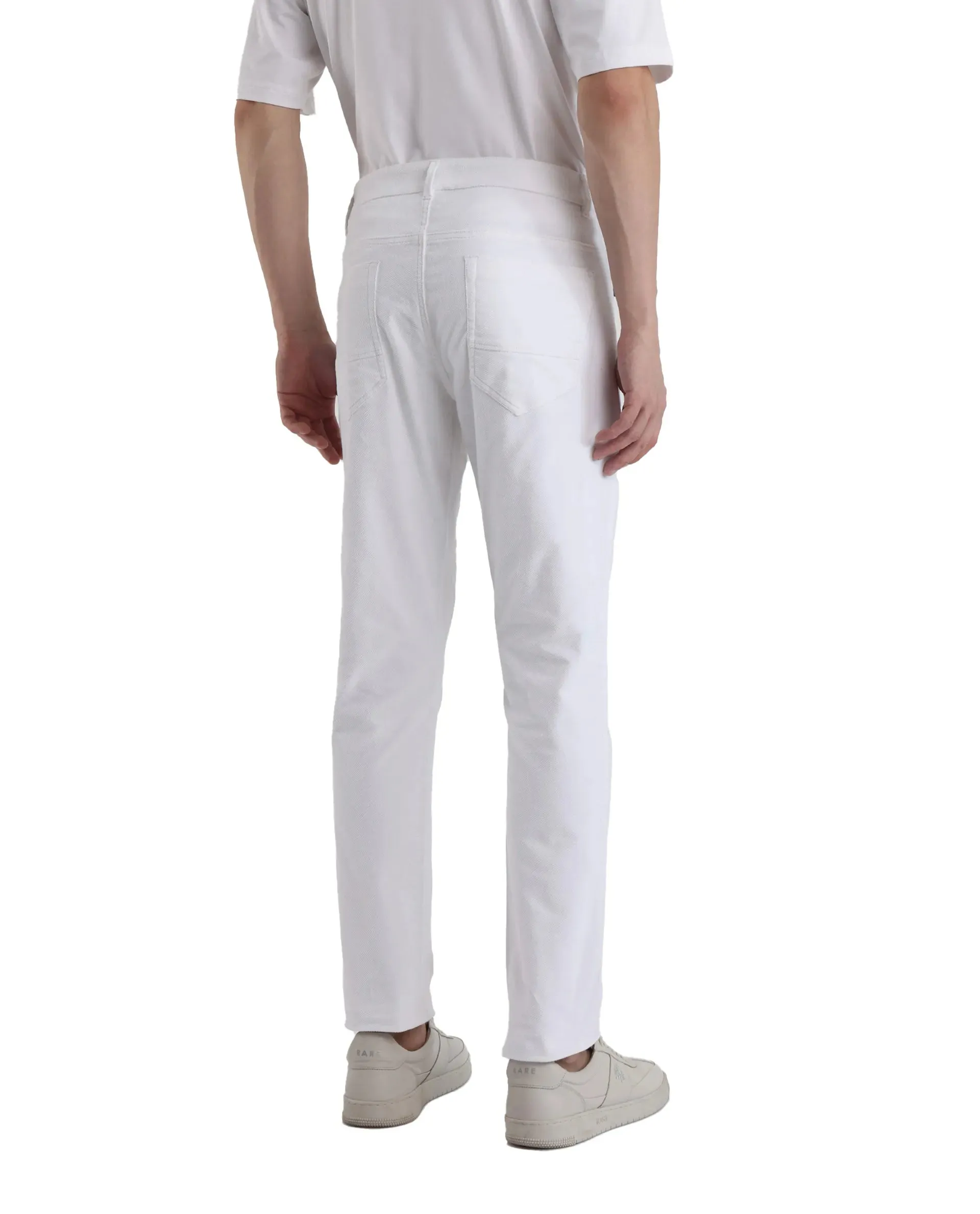 Rare Rabbit Men Nahor White Button Closure Regular Fit Plain Trouser